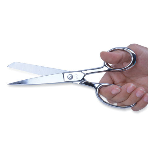Image of Clauss® Hot Forged Carbon Steel Shears, 8" Long, 3.88" Cut Length, Straight Nickel Handle