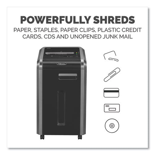 Image of Fellowes® Powershred 225ci 100% Jam Proof Cross-Cut Shredder, 22 Manual Sheet Capacity