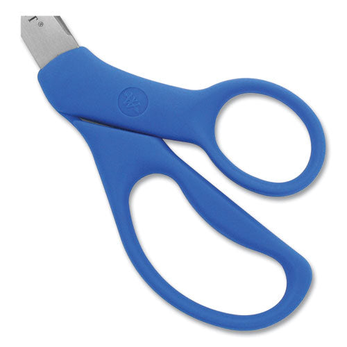 Image of Westcott® Preferred Line Stainless Steel Scissors, 8" Long, 3.5" Cut Length, Offset Blue Handle