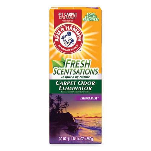 Image of Arm & Hammer Fresh Scentsations Carpet Odor Eliminator, Island Mist, 30 Oz Box, 6/carton
