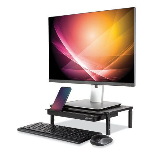Image of Allsop® Metal Art Tri Level Stand, For 27" Monitors, 14.5" X 9.25" X 4.13" To 5.75", Black, Supports 30 Lb