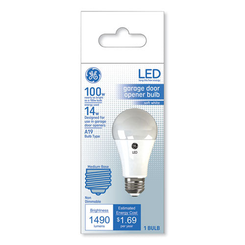 Image of GE Led Soft White A19 Garage Door Opener Bulb, 14 W