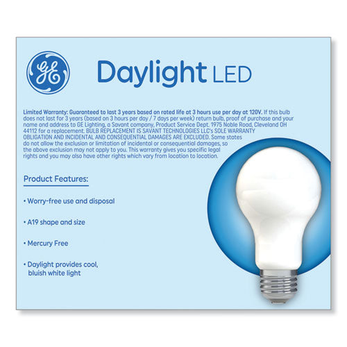 Image of GE Classic Led Non-Dim A19 Light Bulb, 9 W, Daylight, 2/pack