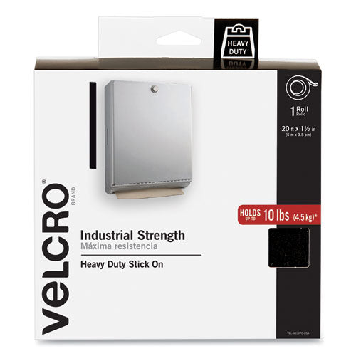 Image of VELCRO® Brand Industrial-Strength Heavy-Duty Fasteners With Dispenser Box, 2" X 15 Ft, Black