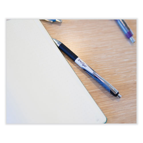 Image of Zebra® Z-Grip Flight Ballpoint Pen, Retractable, Bold 1.2 mm, Black Ink, Black/Gray/White Barrel, 12/Pack