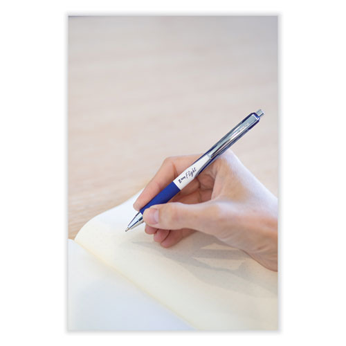 Image of Zebra® Z-Grip Flight Ballpoint Pen, Retractable, Bold 1.2 mm, Blue Ink, Black/Blue/White Barrel, 12/Pack