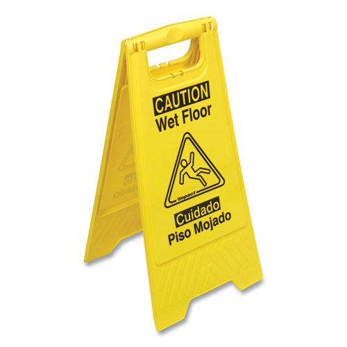 Image of Impact® Bilingual Yellow Wet Floor Sign, 12.05 X 1.55 X 24.3