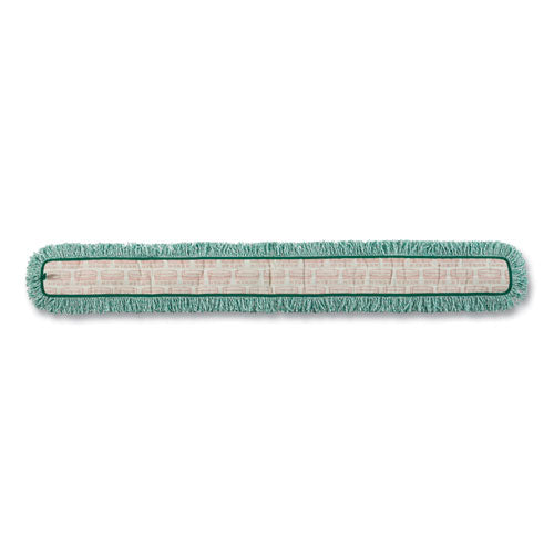 Image of Rubbermaid® Commercial HYGEN Hygen Dust Mop Heads With Fringe, Green, 60 In., Microfiber, Cut-End