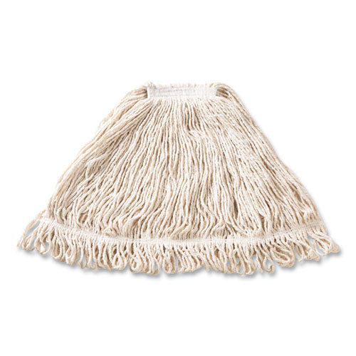 Image of Rubbermaid® Commercial Super Stitch Blend Mop Head, Large, Cotton/synthetic, White, 6/carton