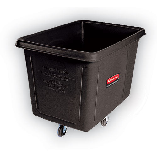 Image of Rubbermaid® Commercial Cube Truck, 149 gal, 600 lb Capacity, Plastic, Black