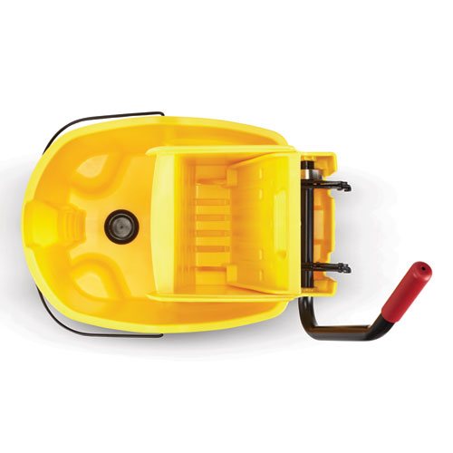 Image of Rubbermaid® Commercial Wavebrake 2.0 Bucket/wringer Combos, Down-Press, 44 Qt, Plastic, Yellow