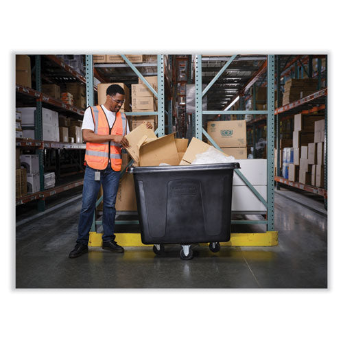 Image of Rubbermaid® Commercial Cube Truck, 119.7 gal, 500 lb Capacity, Plastic/Metal, Black