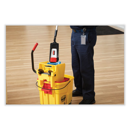 Image of Rubbermaid® Commercial Wavebrake 2.0 Bucket/wringer Combos, Down-Press, 44 Qt, Plastic, Yellow