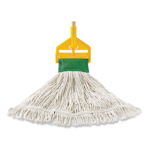 Image of Rubbermaid® Commercial Super Stitch Blend Mop Head, Large, Cotton/synthetic, White, 6/carton