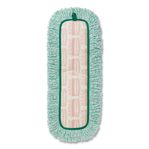 Image of Rubbermaid® Commercial Dust Pad With Fringe, Microfiber, 18" Long, Green, 6/carton