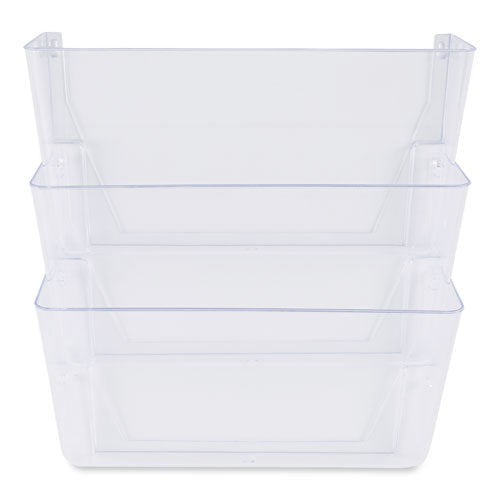 Image of Universal® Wall Files, 3 Sections, Letter Size, 13" x 4" x 14", Clear, 3/Set