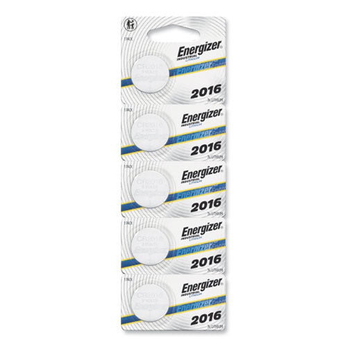 Image of Energizer® Industrial Lithium Cr2016 Coin Battery With Tear-Strip Packaging, 3 V, 100/box