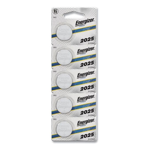 Image of Energizer® Industrial Lithium CR2025 Coin Battery With Tear-Strip Packaging, 3 V, 100/box