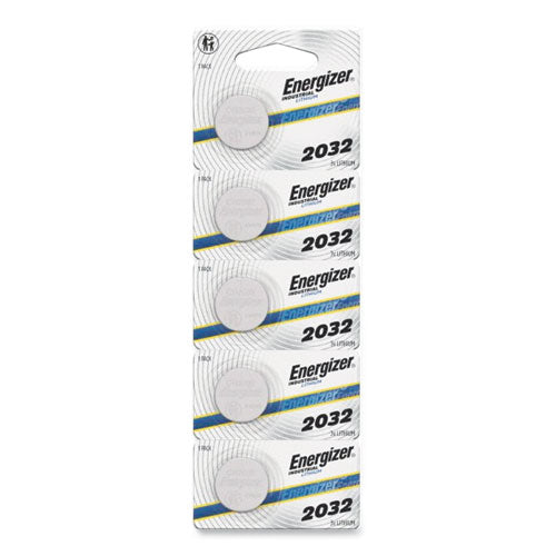 Image of Energizer® Industrial Lithium CR2032 Coin Battery with Tear-Strip Packaging, 3 V, 100/Box