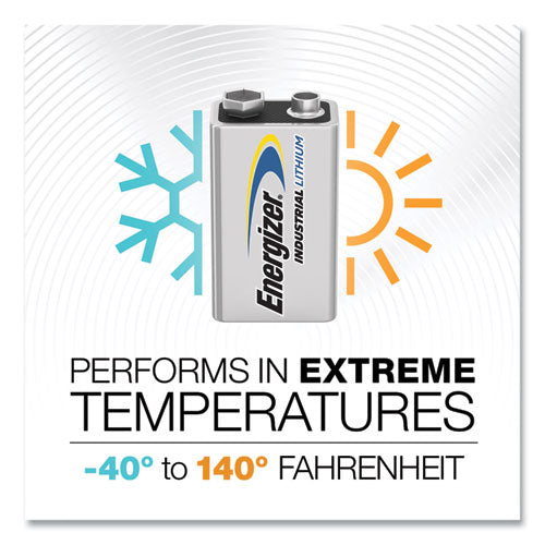Image of Energizer® Industrial Lithium 9v Battery, 9 V, 12/box