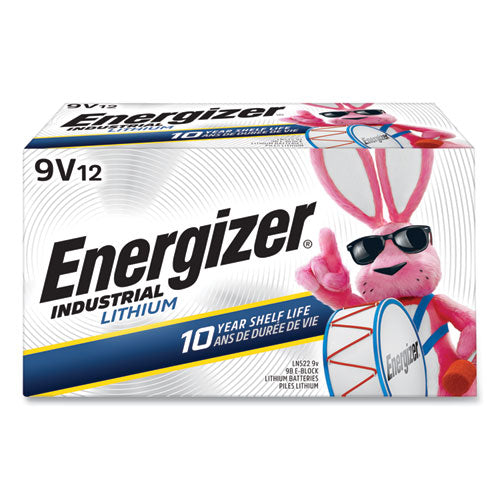 Image of Energizer® Industrial Lithium 9v Battery, 9 V, 12/box