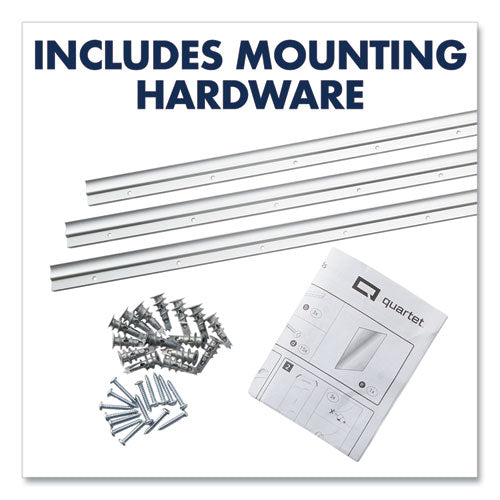 Image of Quartet® InvisaMount Vertical Magnetic Glass Dry-Erase Boards, 28" x 50", White Surface