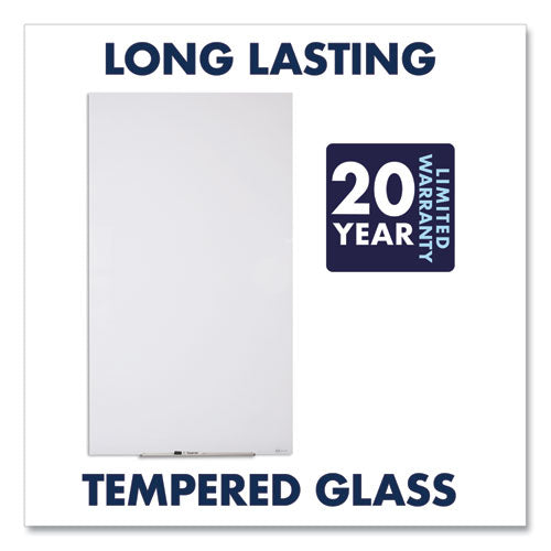 Image of Quartet® InvisaMount Vertical Magnetic Glass Dry-Erase Boards, 28" x 50", White Surface