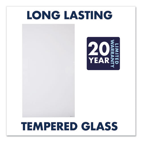 Image of Quartet® InvisaMount Vertical Magnetic Glass Dry-Erase Boards, 42" x 74", White Surface