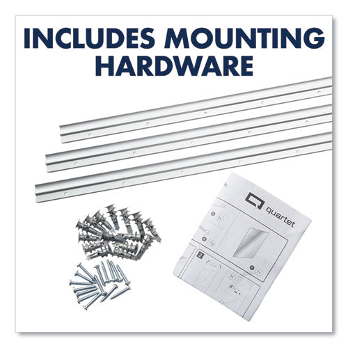 Image of Quartet® InvisaMount Vertical Magnetic Glass Dry-Erase Boards, 48" x 85", White Surface