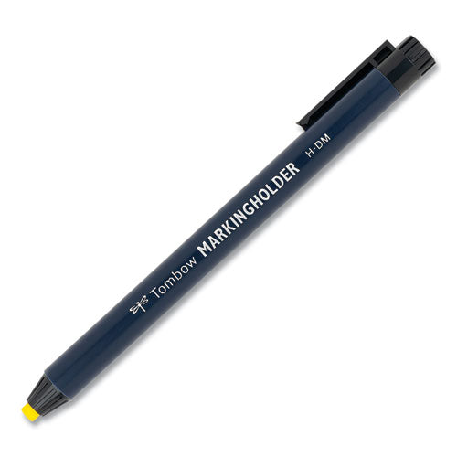 Image of Tombow® Wax-Based Marking Pencil, 4.4 Mm, Yellow Wax, Navy Blue Barrel, 10/box