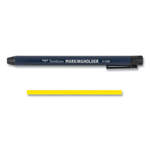 Image of Tombow® Wax-Based Marking Pencil, 4.4 Mm, Yellow Wax, Navy Blue Barrel, 10/box