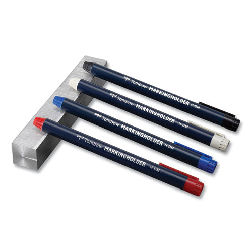 Image of Tombow® Wax-Based Marking Pencil, 4.4 Mm, Yellow Wax, Navy Blue Barrel, 10/box