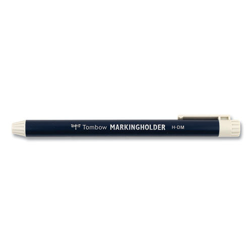 Image of Tombow® Wax-Based Marking Pencil, 4.4 Mm, White Wax, Navy Blue Barrel, 10/box