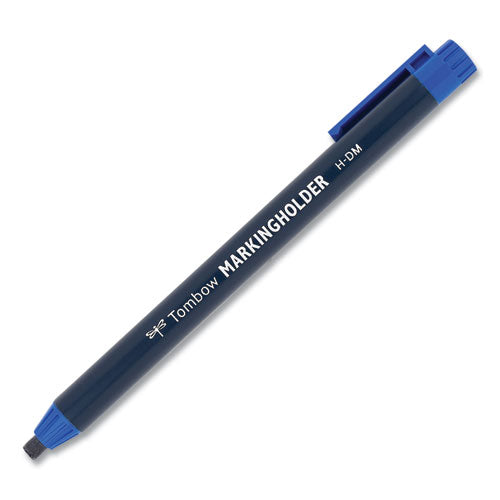 Image of Tombow® Wax-Based Marking Pencil, 4.4 Mm, Blue Wax, Navy Blue Barrel, 10/box