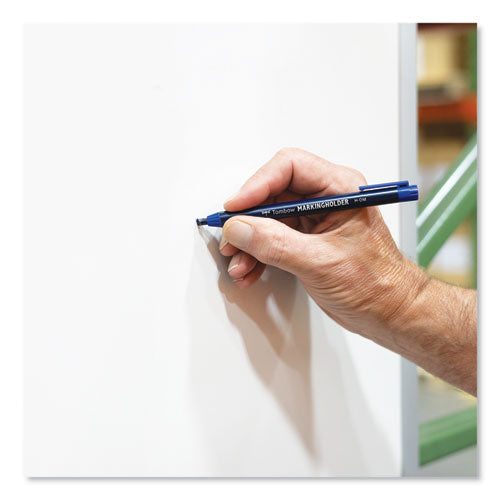 Image of Tombow® Wax-Based Marking Pencil, 4.4 Mm, Blue Wax, Navy Blue Barrel, 10/box