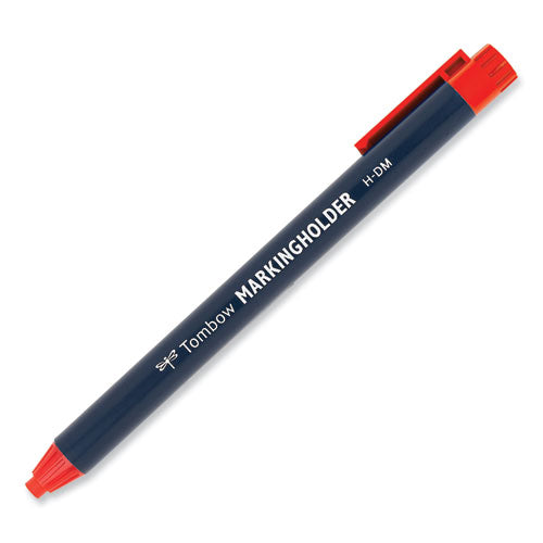 Image of Tombow® Wax-Based Marking Pencil, 4.4 Mm, Red Wax, Navy Blue Barrel, 10/box