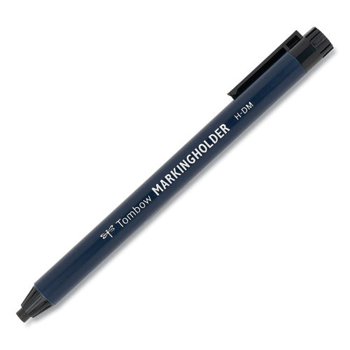 Image of Tombow® Wax-Based Marking Pencil, 4.4 Mm, Black Wax, Navy Blue Barrel, 10/box