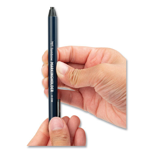 Image of Tombow® Wax-Based Marking Pencil, 4.4 Mm, Black Wax, Navy Blue Barrel, 10/box