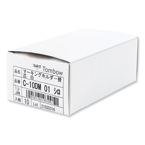 Image of Tombow® Mechanical Wax-Based Marking Pencil Refills, 4.4 Mm, White, 10/box