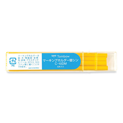 Image of Tombow® Mechanical Wax-Based Marking Pencil Refills. 4.4 Mm, Yellow, 10/box
