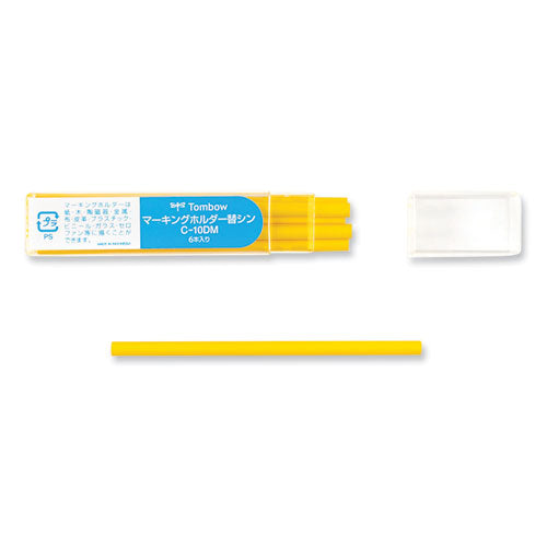 Image of Tombow® Mechanical Wax-Based Marking Pencil Refills. 4.4 Mm, Yellow, 10/box