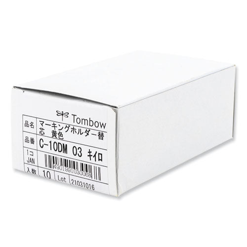 Image of Tombow® Mechanical Wax-Based Marking Pencil Refills. 4.4 Mm, Yellow, 10/box