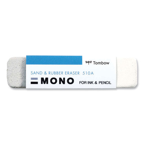 Image of Tombow® Mono® Sand And Rubber Eraser, For Pencil/ink Marks, Rectangular Block, Medium, White