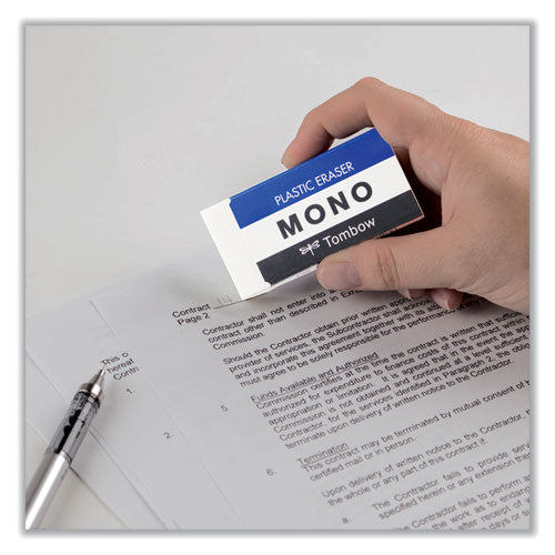 Image of Tombow® Mono® Eraser, For Pencil Marks, Rectangular Block, Jumbo, White