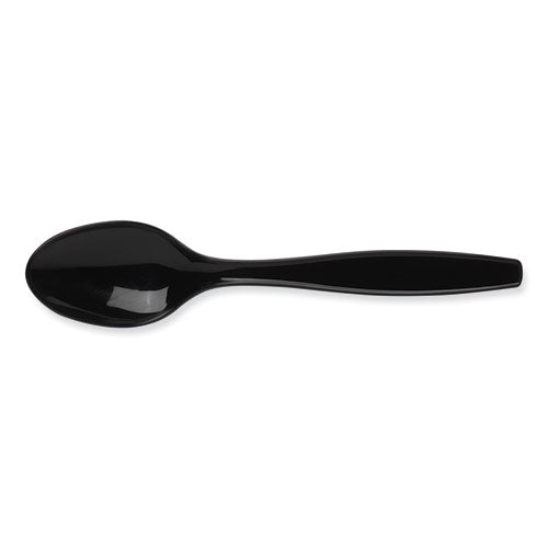 Image of Dixie® Individually Wrapped Heavyweight Spoons, Plastic, Black, 1,000/Carton