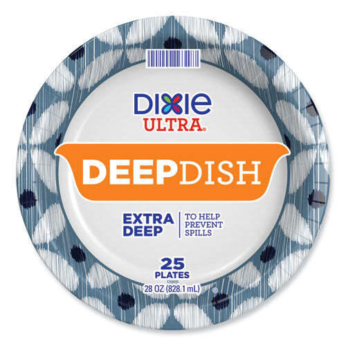 Image of Dixie® Ultra® Deep Dish Paper Plate, 9.56" dia, Blue/Yellow, 18/Pack