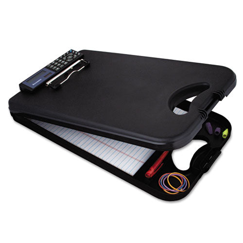 Image of Saunders DeskMate II with Calculator, 0.5" Clip Capacity, Holds 8.5 x 11 Sheets, Black