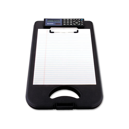 Image of Saunders DeskMate II with Calculator, 0.5" Clip Capacity, Holds 8.5 x 11 Sheets, Black
