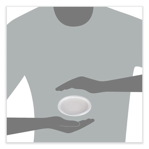 Image of Dart® Plastic Lids for Foam Cups, Bowls and Containers, Vented, Fits 12 oz to 60 oz, Translucent, 100/Pack, 10 Packs/Carton