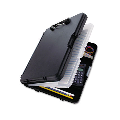 Image of Saunders WorkMate II Storage Clipboard, 0.5" Clip Capacity, Holds 8.5 x 11 Sheets, Black/Charcoal